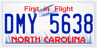 NC license plate DMY5638