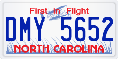 NC license plate DMY5652