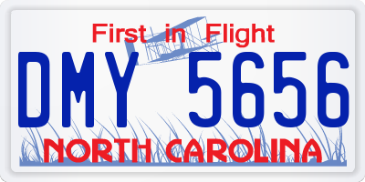 NC license plate DMY5656