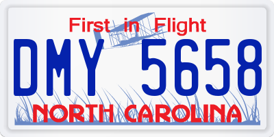 NC license plate DMY5658