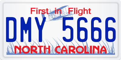 NC license plate DMY5666