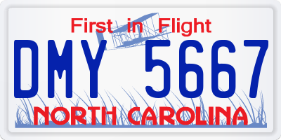 NC license plate DMY5667