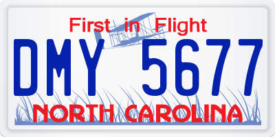 NC license plate DMY5677