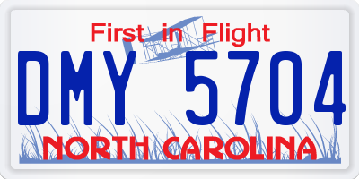 NC license plate DMY5704