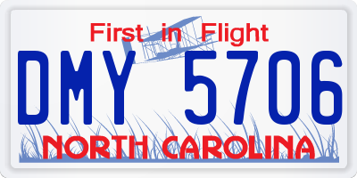 NC license plate DMY5706