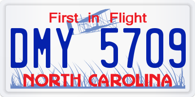 NC license plate DMY5709