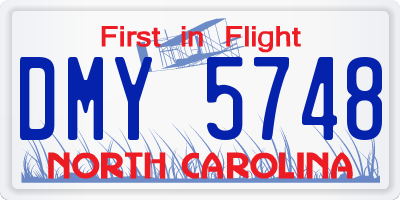 NC license plate DMY5748