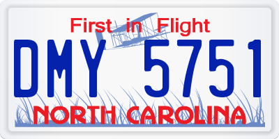 NC license plate DMY5751