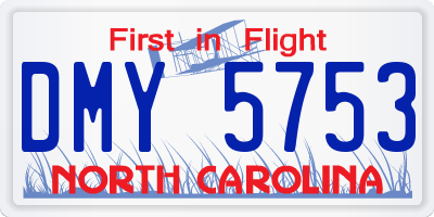 NC license plate DMY5753