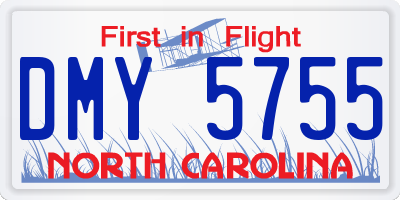 NC license plate DMY5755