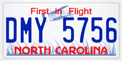 NC license plate DMY5756
