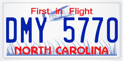 NC license plate DMY5770