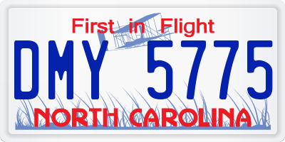 NC license plate DMY5775