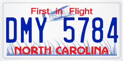 NC license plate DMY5784