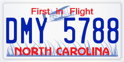 NC license plate DMY5788