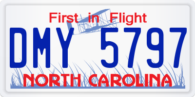 NC license plate DMY5797