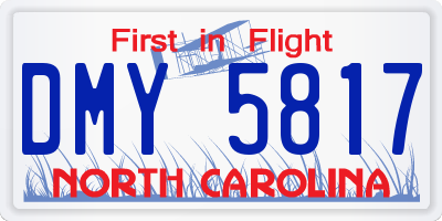 NC license plate DMY5817