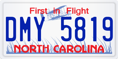 NC license plate DMY5819