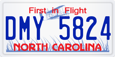 NC license plate DMY5824