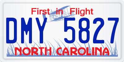 NC license plate DMY5827