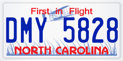 NC license plate DMY5828