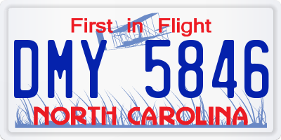 NC license plate DMY5846