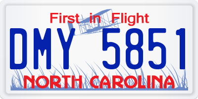 NC license plate DMY5851