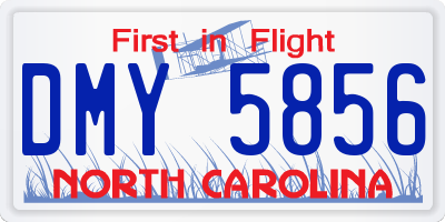 NC license plate DMY5856