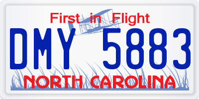 NC license plate DMY5883