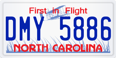 NC license plate DMY5886