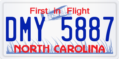 NC license plate DMY5887