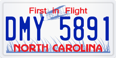 NC license plate DMY5891