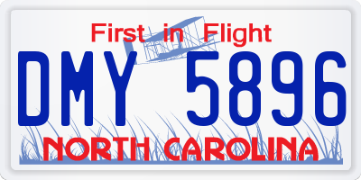 NC license plate DMY5896