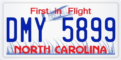 NC license plate DMY5899