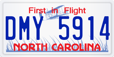 NC license plate DMY5914