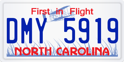 NC license plate DMY5919