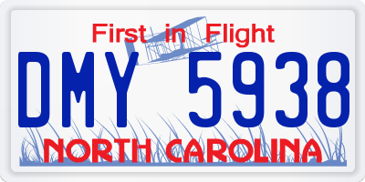 NC license plate DMY5938