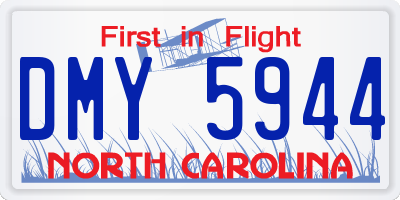 NC license plate DMY5944