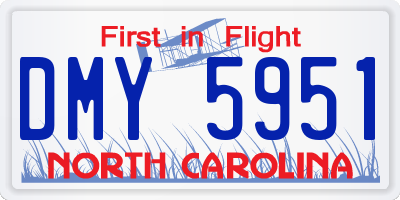 NC license plate DMY5951