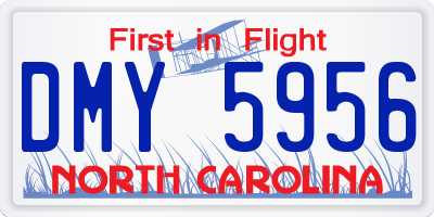 NC license plate DMY5956