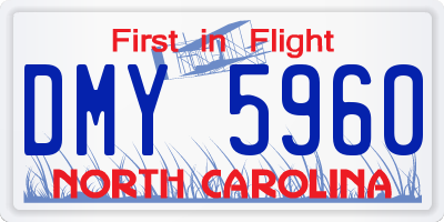 NC license plate DMY5960