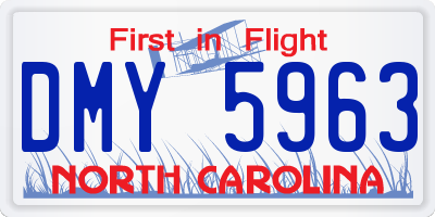 NC license plate DMY5963