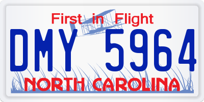 NC license plate DMY5964