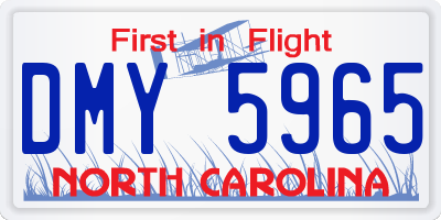 NC license plate DMY5965