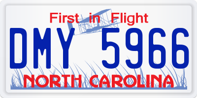 NC license plate DMY5966