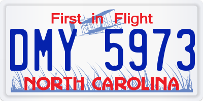 NC license plate DMY5973