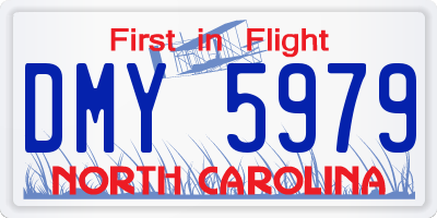NC license plate DMY5979