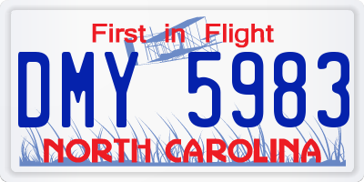 NC license plate DMY5983