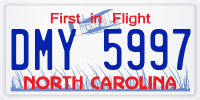 NC license plate DMY5997