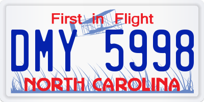 NC license plate DMY5998